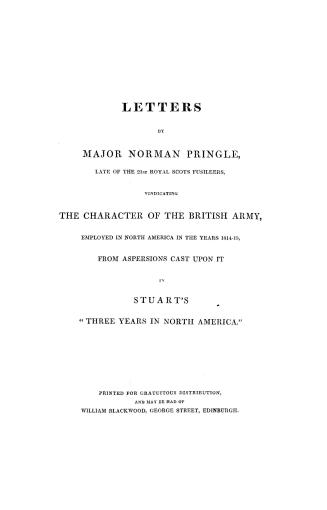 Letters by Major Norman Pringle