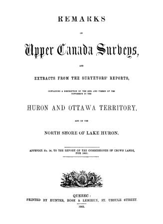 Remarks on Upper Canada surveys,