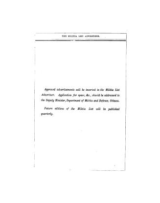 The militia list of the Dominion of Canada