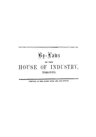 An Act to incorporate the House of Industry of Toronto