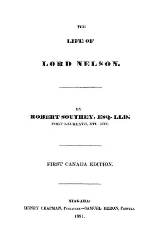 The life of Lord Nelson