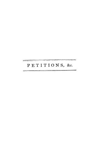 Petitions from the old and new subjects, inhabitants of the province of Quebec, to the Right Honourable the lords spiritual and temporal