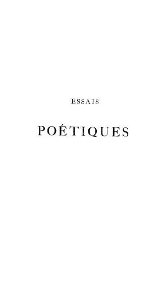 Essais poétiques