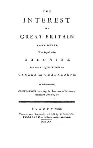 The interest of Great Britain considered,