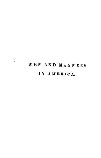 Men and manners in America