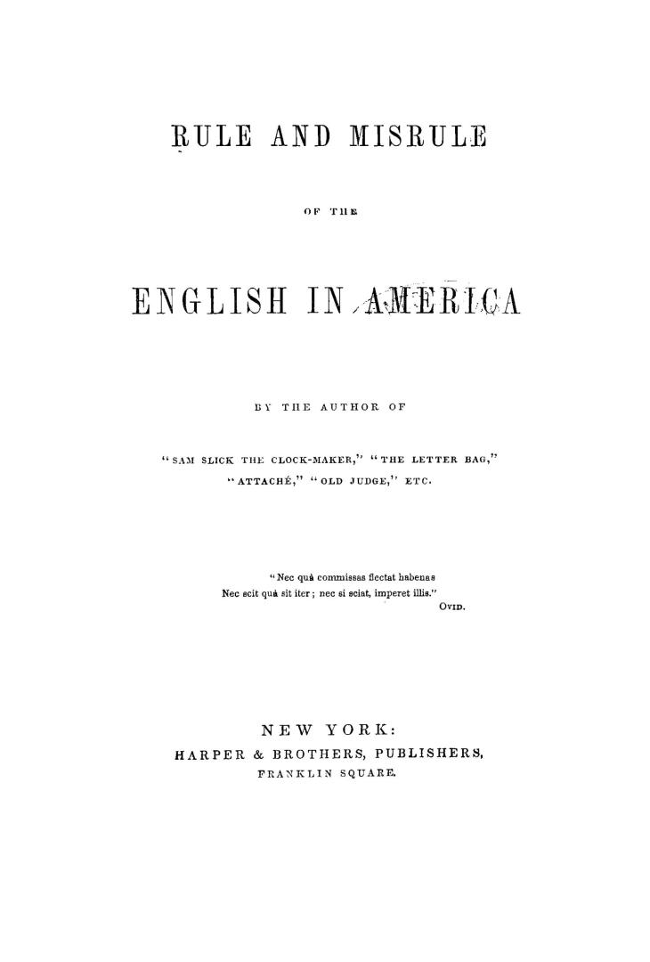 Rule and misrule of the English in America