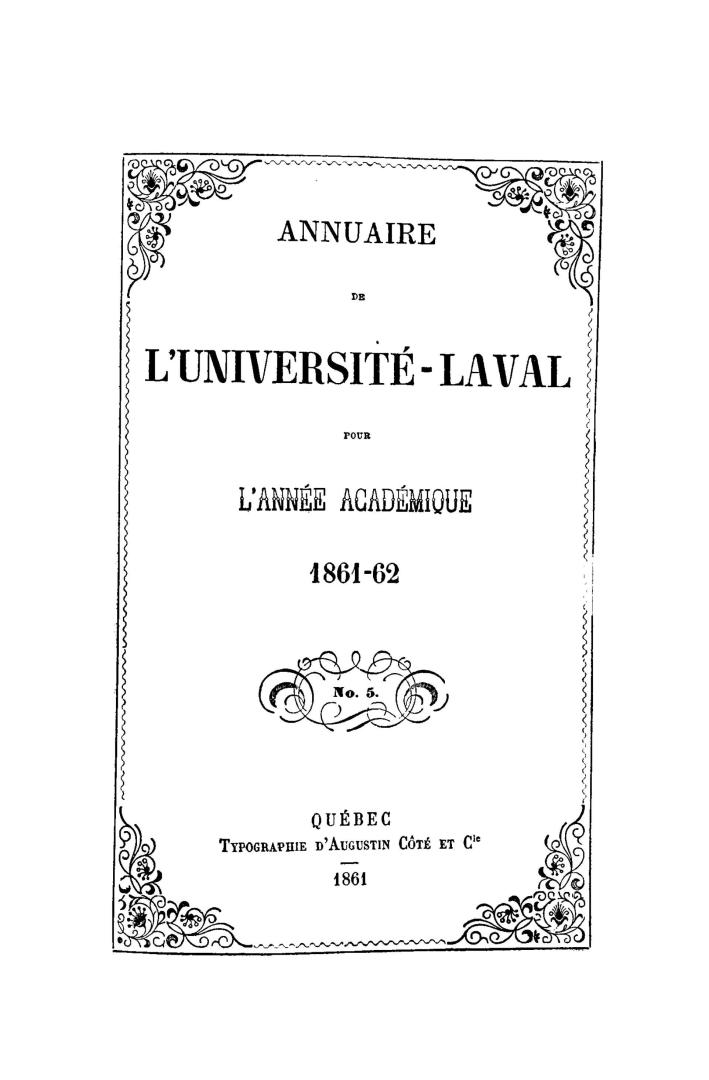Annuaire de l'Université-Laval pour l'année académique