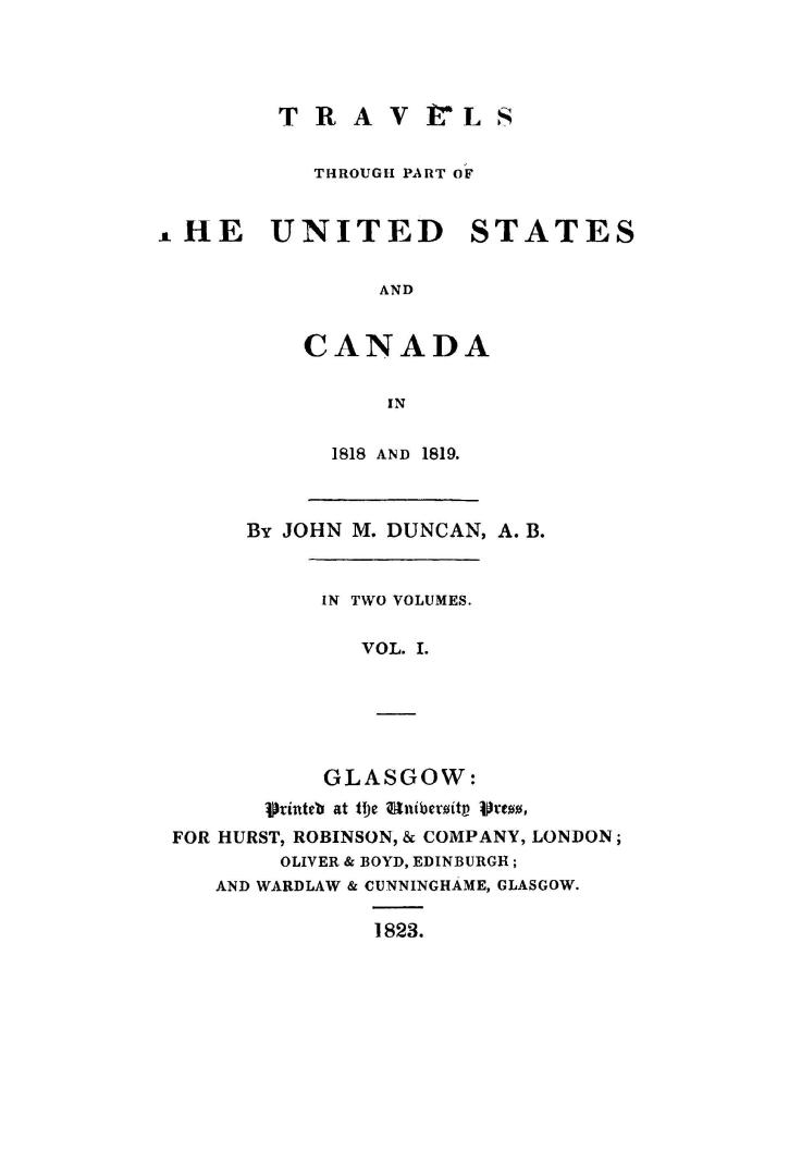 Travels through part of the United States and Canada in 1818 and 1819
