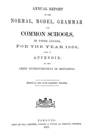 Annual report of the normal, model and common schools in Upper Canada for the year