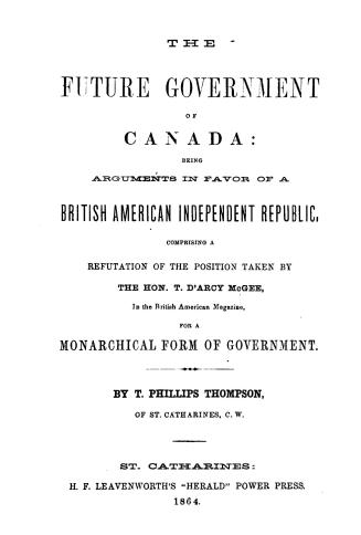 The future government of Canada,
