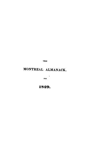The Montreal almanack, or, Lower Canada register for
