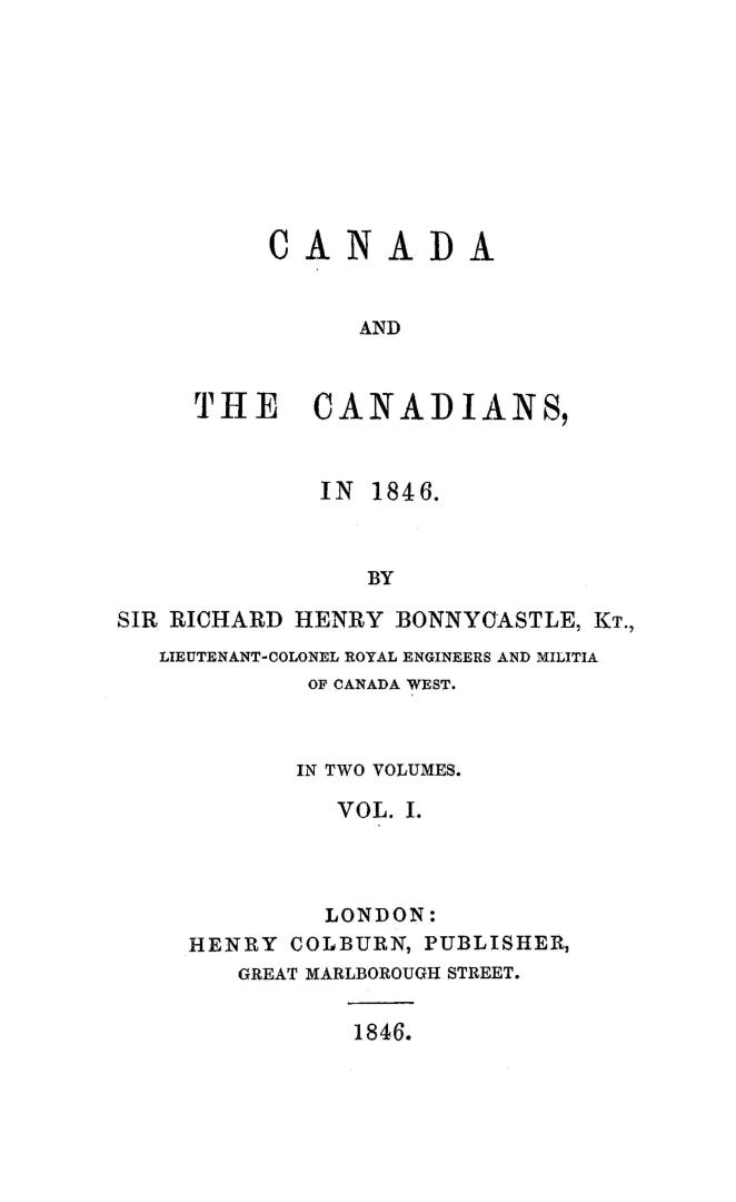 Canada and the Canadians, in 1846
