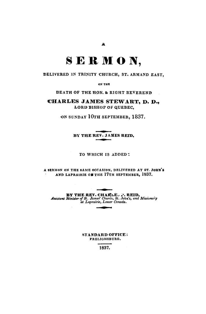 A sermon delivered in Trinity church, St