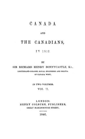 Canada and the Canadians, in 1846