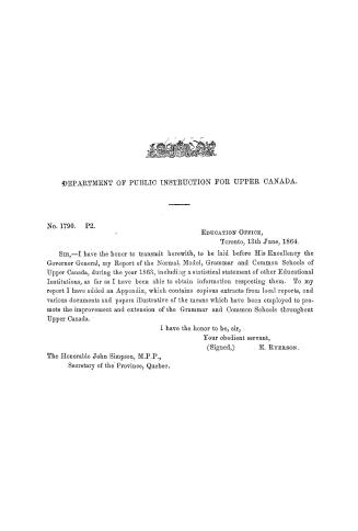 Annual report of the normal, model and common schools in Upper Canada for the year