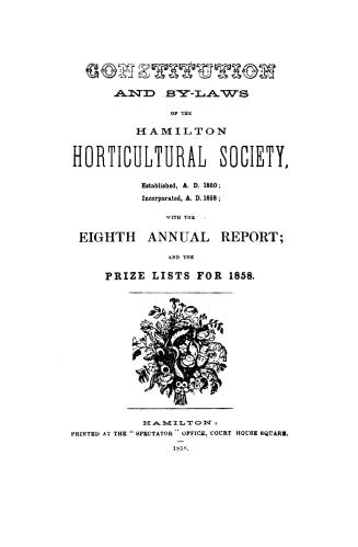 Constitution and by-laws of the Hamilton Horticultural Society