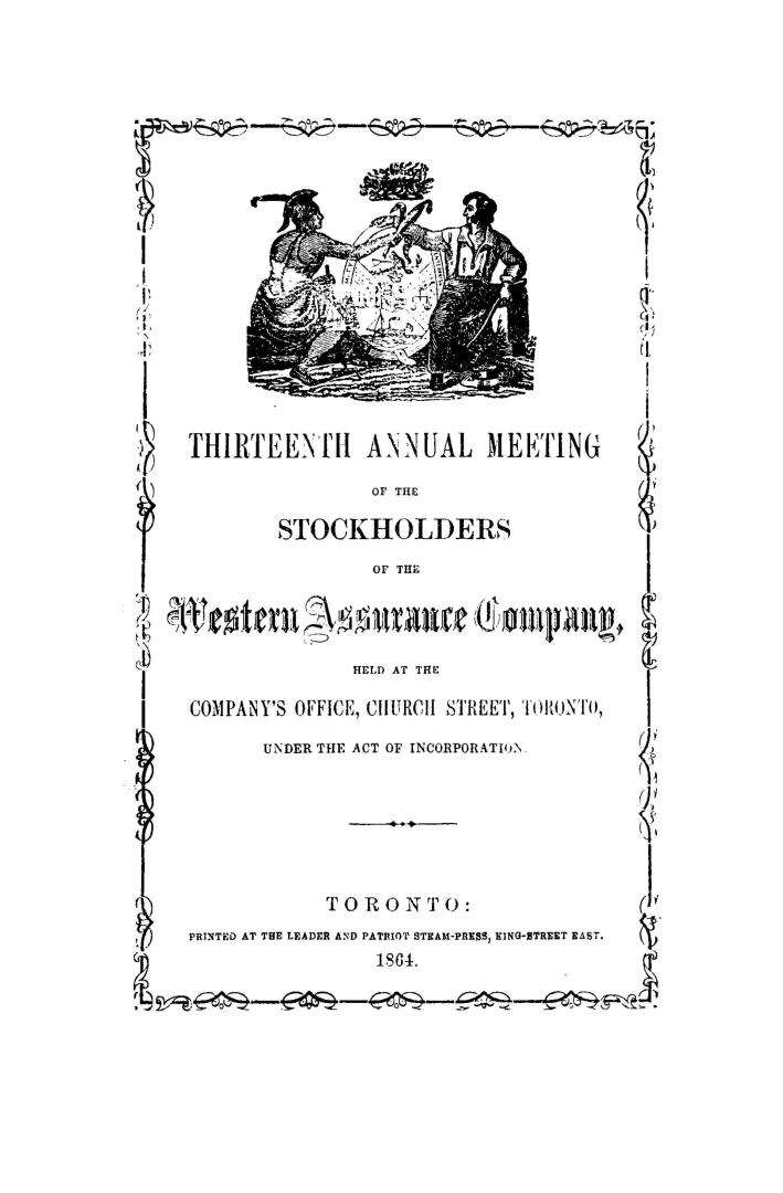 Annual meeting of the stockholders of the Western Assurance Company