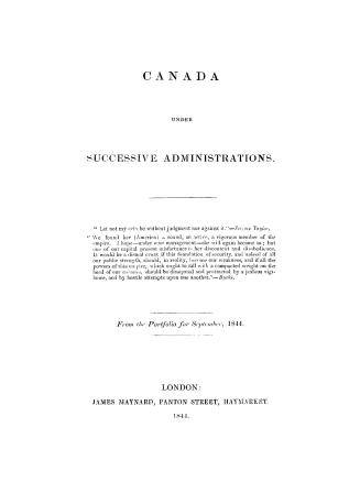 Canada under successive administrations
