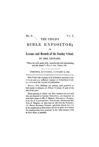 The child's Bible expositor, or, Lessons and records of the Sunday school
