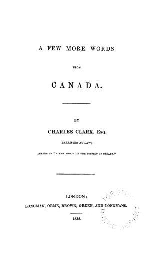 A few more words upon Canada