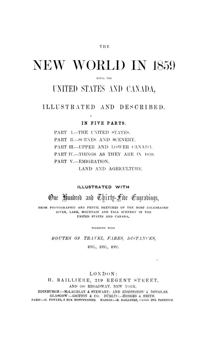 The new world in 1859, being the United States and Canada illustrated and described