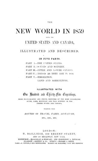 The new world in 1859, being the United States and Canada illustrated and described