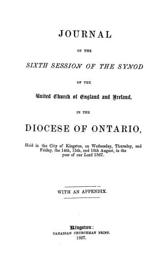 Journal of the ... session of the Synod of the United Church of England and Ireland in the Diocese of Ontario