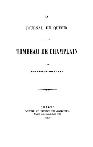 Le Journal de Québec et le tombeau de Champlain