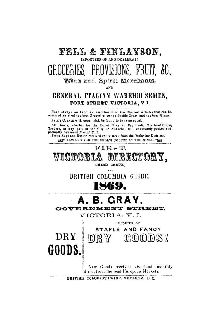 First Victoria directory... and British Columbia guide