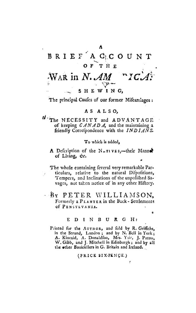 A brief account of the war in N