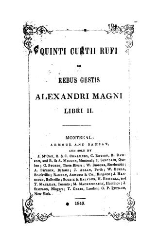 Eclogae curtianae, containing the third and fourth books of Quintus Curtius Rufus De gestis Alexandri Magni