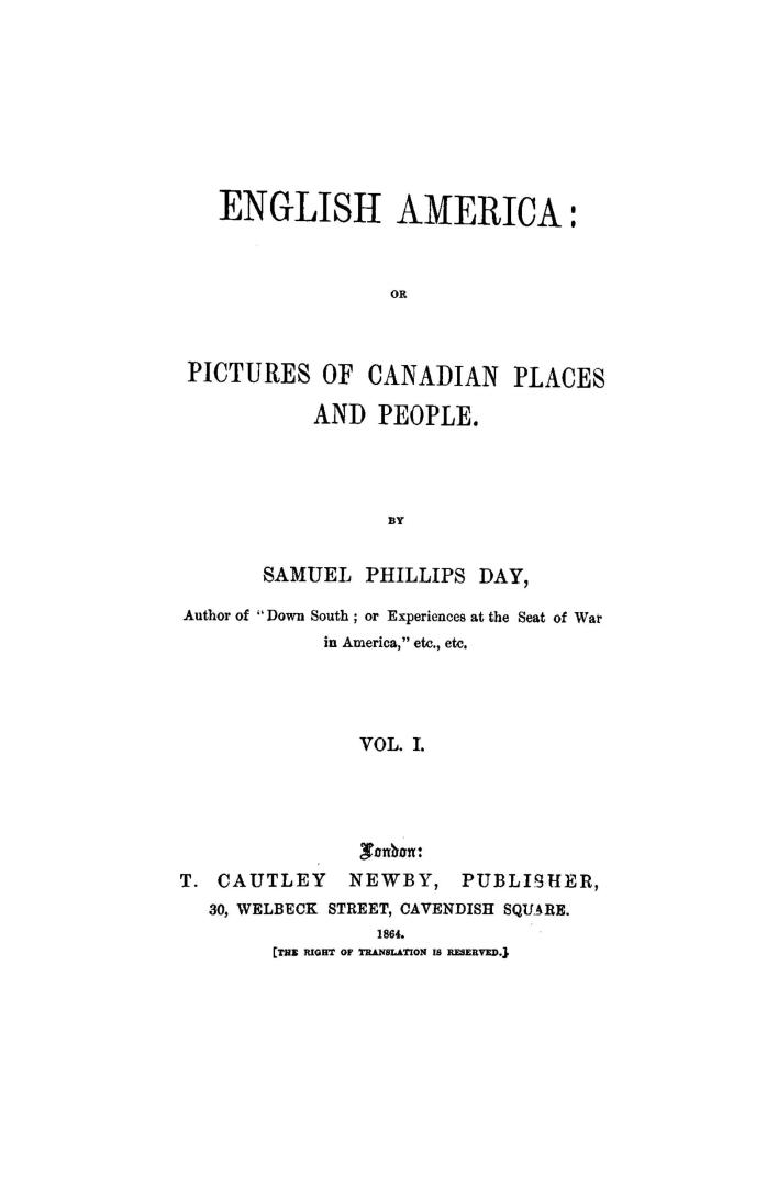 English America, or, Pictures of Canadian places and people