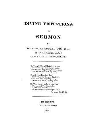 Divine visitations, a sermon