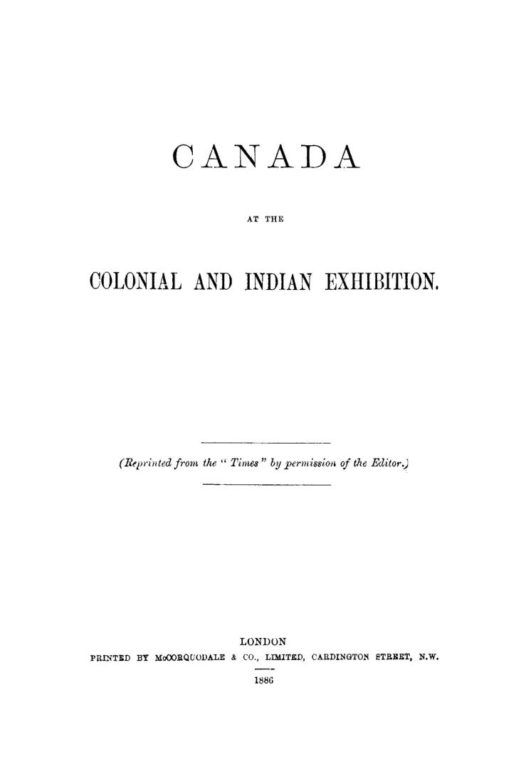 Canada at the Colonial and Indian exhibition