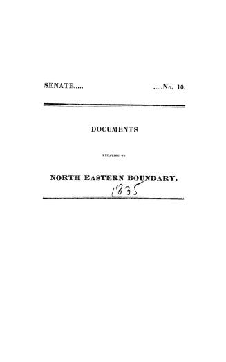 Documents relating to north eastern boundary