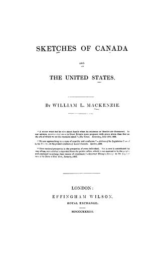 Sketches of Canada and the United States