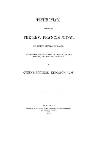 Testimonials in favor of the Rev