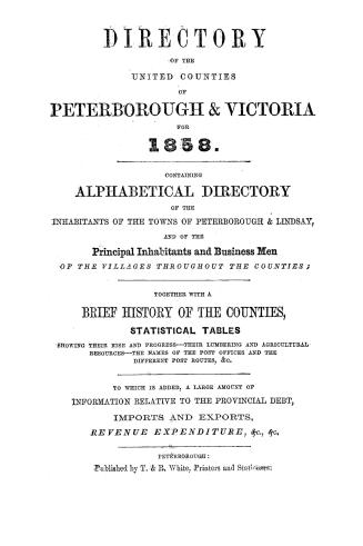 Directory of the united counties of Peterborough & Victoria