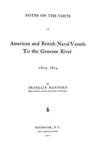 Notes on the visits of American and British naval vessels to the Genesee River, 1809-1814