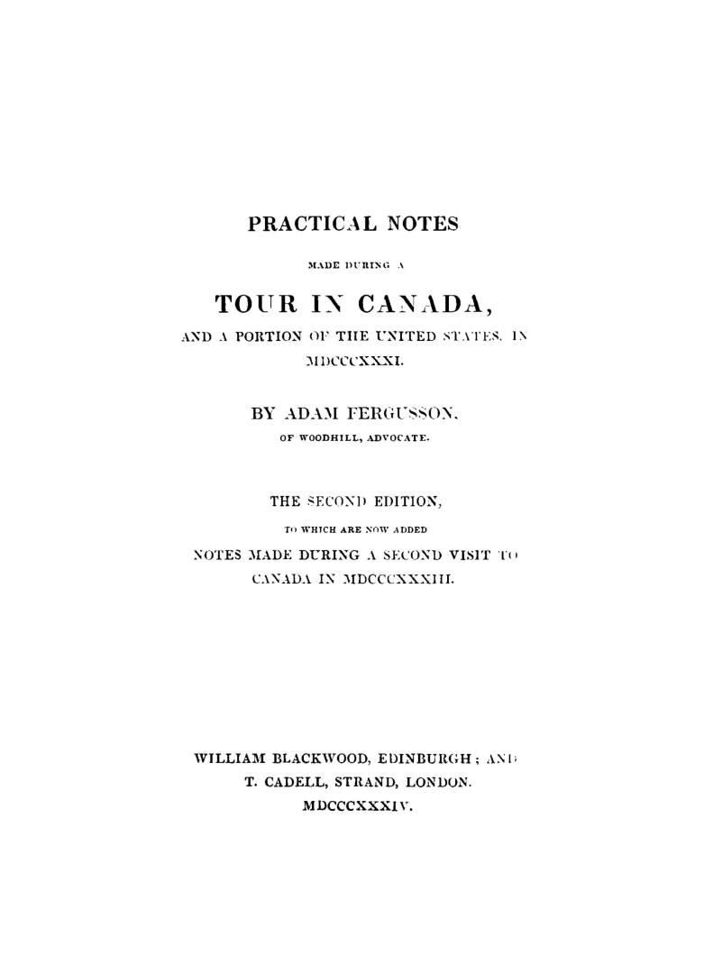 Practical notes made during a tour in Canada, and a portion of the United States, in MDCCCXXXI