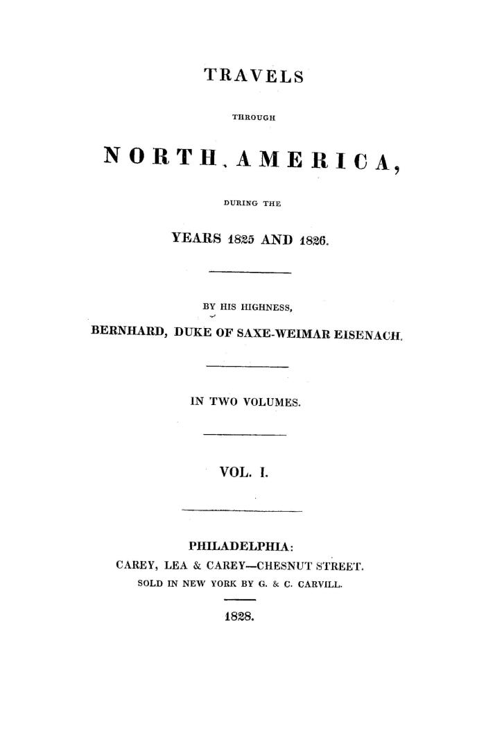 Travels through North America, during the years 1825 and 1826