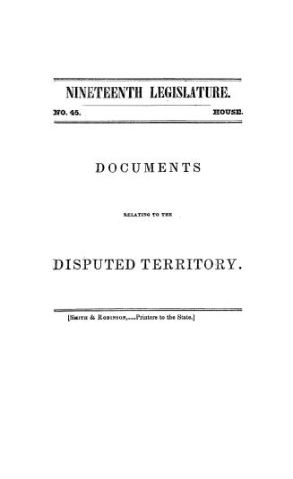 Documents relating to the disputed territory