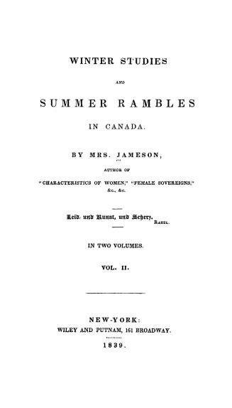 Winter studies and summer rambles in Canada