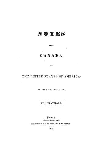 Notes upon Canada and the United States of America in the year MDCCCXXXV