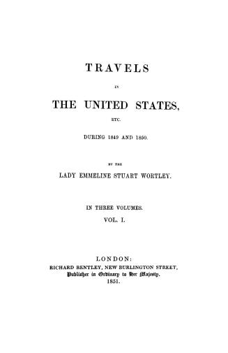 Travels in the United States etc