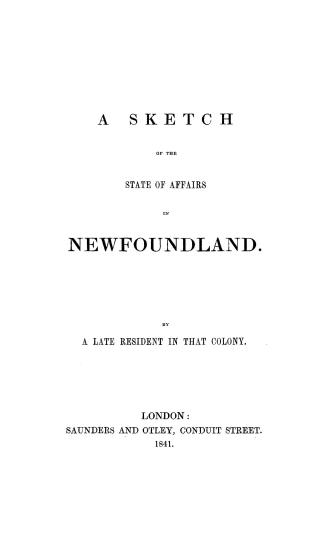 A sketch of the state of affairs in Newfoundland
