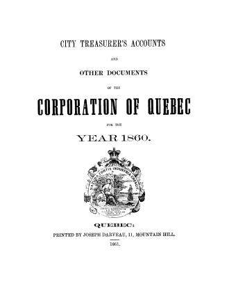City Treasurer's accounts and other documents of the corporation of Quebec