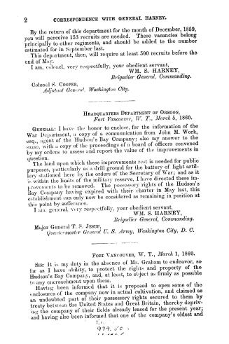 Letter of the Secretary of War, communicating copies of correspondence with General Harney, not heretofore published, in reference to his administrati(...)