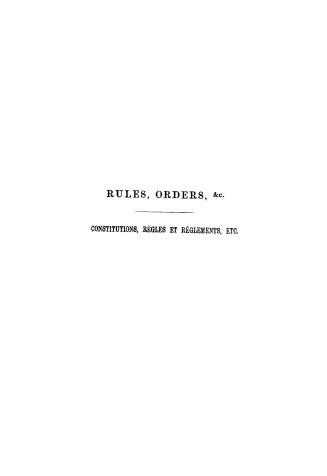 Rules, orders, and forms of proceeding of the Legislative Assembly of Canada
