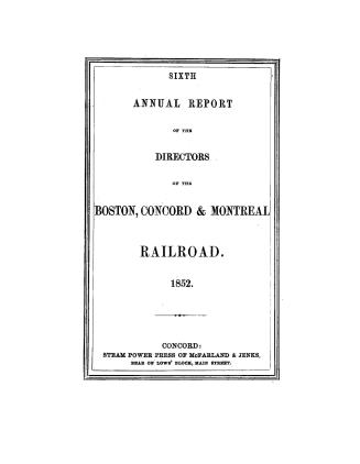 Annual report of the directors of the Boston, Concord & Montreal Railroad